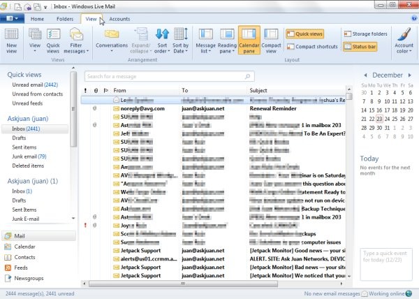 Windows Live Mail Sample